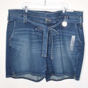 Lane Bryant Womens Jean Shorts Plus Size 24 Blue Mid-Rise Girlfriend Flex‎ Waist